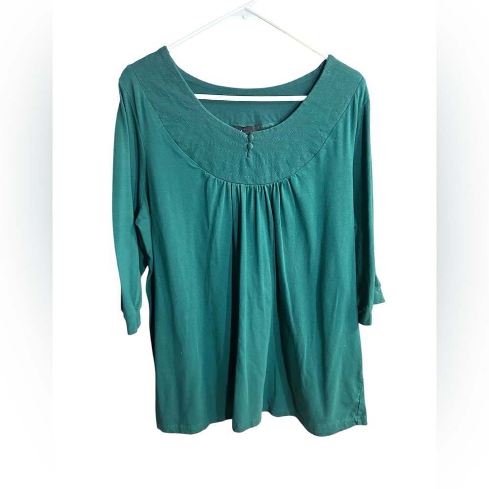ellos Green Scoop-Neck Tunic Top